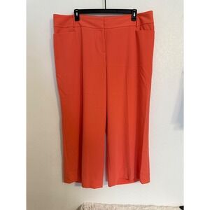 Lane Bryant Coral Cropped Wide Leg Dress Pants Plus Size 22 Short Career
